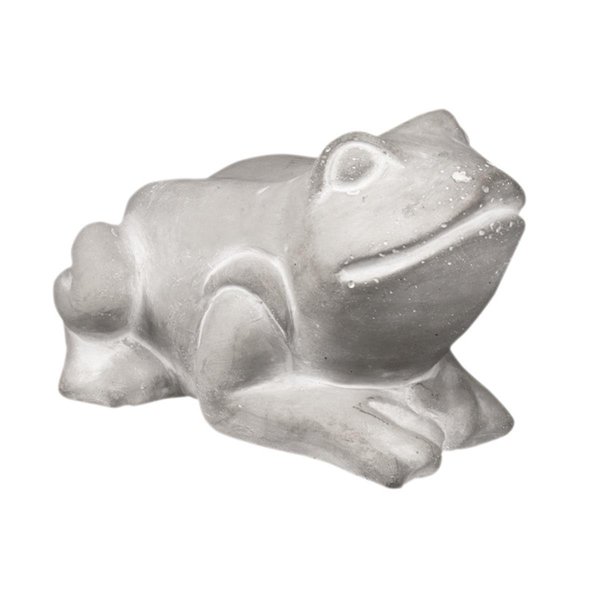 Classic Accessories Cement Frog Statue in Resting Position Washed, Gray VE2674326